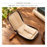 財布 メンズ レディース 二つ折り 本革 コンパクト財布 ラウンドファスナー 牛革 ミニ財布 小銭入れあり カード収納 YKK 植物タンニンなめし レザー ユニセックス