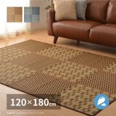 夏ラグ 夏用カーペット はっ水 い草ラグ キハチ 約120×180cm 撥水 抗カビ 折りたためる コンパクト 滑り止め付き 新生活