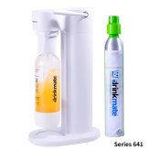 Drinkmate 641　家庭用炭酸飲料メーカー　スターターキット　電気不要　手動タイプ　ブラック／ホワイト　ガスシリンダー60L付　屋内外使用OK　新生活　ホームパーティに。国内モデル　※商品詳細を選択