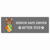 カーサイン 高齢者マーク SENIOR SAFE DRIVER アビシニアン ステッカー シール 長方形 15x5cm 肉球 日本製 車