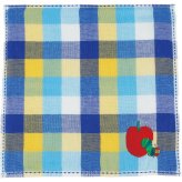 【直送】はらぺこあおむし タオルハンカチ [26-0151-166] ガーゼチェック 綿100% 25×25cm 表ガーゼ裏無撚糸パイル アップリケ刺繍 かわいい キャラクター 絵本 贈り物 贈答用 プチギフト 内祝い ギフト