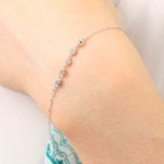 ブレスレット レディース K18WG 天然ダイヤモンド 0.3ct 5石 18金 ホワイトゴールド ダイヤブレスレット 華奢 シンプル おしゃれ アクセサリー 記念日 誕生日 ギフト