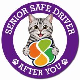 カーサイン 高齢者マーク SENIOR SAFE DRIVER アメリカンショートヘア マグネット 強力 直径13cm 肉球 日本製 車 ステッカー