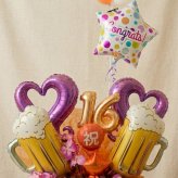 選べる数字　ビールバルーンギフト 乾杯 置き型 バルーンアレンジ 【数字バルーン無料】 周年祝い 誕生日祝い