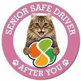 カーサイン 高齢者マーク SENIOR SAFE DRIVER アメリカンカール マグネット 強力 直径13cm 肉球 日本製 車 ステッカー