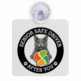 カーサイン 高齢者マーク SENIOR SAFE DRIVER コラット 車内用 吸盤タイプ 収れん火災防止タイプ 肉球 日本製 車 ステッカー