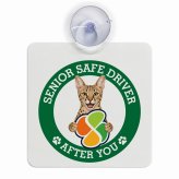 カーサイン 高齢者マーク SENIOR SAFE DRIVER サバンナ 車内用 吸盤タイプ 収れん火災防止タイプ 肉球 日本製 車 ステッカー