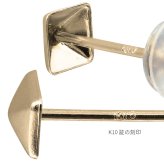 K10 ゴールド ピアス スタッズ イエローゴールド ピンクゴールド ホワイトゴールド 地金入りシリコンキャッチ スクエア 10金 10K 華奢 上品 エギュ メンズ レディース 誕生日 プレゼント ハロウィン 【品番：RME-774117-000】