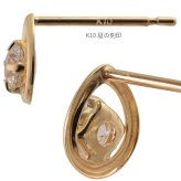 K10 ゴールド ピアス ティアドロップ イエローゴールド ピンクゴールド ホワイトゴールド 地金入りシリコンキャッチ キュービックジルコニア しずく 雫 10金 10K 華奢 上品 マリレーヌ 彼女 妻 女性 レディース 誕生日 プレゼント ハロウィン 【品番：RME-778991-620】