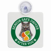 カーサイン 高齢者マーク SENIOR SAFE DRIVER シャルトリュー 車内用 吸盤タイプ 収れん火災防止タイプ 肉球 日本製 車 ステッカー