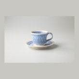 クリームブルーコーヒー碗皿 陶器 美濃焼 やきものの里から、暮らしを贈ります。　ギフト 食器 セット テーブルウェア