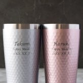 【 送料無料 】【 名入れ ダイアナ サーモ タンブラー ペア 370ml 】 名前入り 結婚祝い 友達 プレゼント おしゃれ 名入り グラス セット 人気 結婚記念日 両親 ギフト ビアタンブラー ステンレス 誕生日 記念日 夫婦