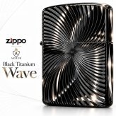 ZIPPO アーマー ブラックチタンウェーブ ジッポ ライター チタン加工 彫刻 両面加工 黒 かっこいい ギフト 重厚 おしゃれ 高級 メンズ プレゼント