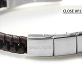 ポリス ブレスレット メンズ ブランド POLICE CONTORTO GB0081705 ブラウン シルバー アクセサリー