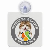 カーサイン 高齢者マーク SENIOR SAFE DRIVER ハイランドフォールド 車内用 吸盤タイプ 収れん火災防止タイプ 肉球 日本製 車 ステッカー