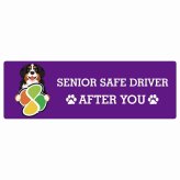 カーサイン 高齢者マーク SENIOR SAFE DRIVER バーニーズマウンテンドッグ ステッカー シール 長方形 20x6.7cm 肉球 日本製 車
