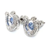 スワロフスキー swarovski ピアス Symbolica 5746563 シンボリカ 蹄鉄 馬蹄形 スタッドピアス アクセサリー レディース シルバー+ブルー 海外正規品