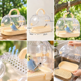 鳥用キャリーケース 小鳥用キャリー インコ 鳥かご バードキャリー お出かけ 通院 移動用 ケージ 給水ボトル付き 通気性 透明 持ち運び 小型鳥 オウム ペットキャリー