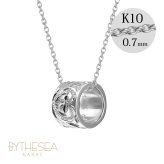 ゴールド ネックレス ハワイアンジュエリー ネックレス ゴールド ホワイトゴールド ネックレス スクロールチューブ Lサイズ 14K K14 K10 10Kあずきチェーン太0.7mm ギフトラッピング可能 BY THE SEA バイザシー プレゼント ハロウィン 【品番：CG-GP126W】