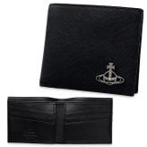 ヴィヴィアンウエストウッド Vivienne Westwood 二つ折り財布 サフィアーノ メンズ レディース ブラック 黒 オーブ 小銭入れなし 札入れ カード入れ SAFFIANO MAN BILLFOLD 51120008 L001N N402
