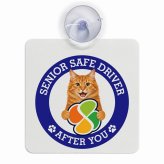 カーサイン 高齢者マーク SENIOR SAFE DRIVER アメリカンボブテイル 車内用 吸盤タイプ 収れん火災防止タイプ 肉球 日本製 車 ステッカー