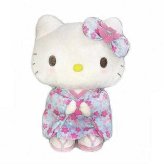 ハローキティ ぬいぐるみ Sサイズ 桜着物 水色 サンリオ キャラクター グッズ 日本限定 和風 着物 キティちゃん 人形 ギフト プレゼント インテリア コレクション 098467-17 サンリオ正規ライセンス品