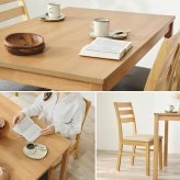 ダイニング５点セットシンプルデザイン 天然木 長方形 ダイニング テーブル 食卓 椅子 イス チェアセット デスクチェア 家具 リビング おしゃれ かわいい シンプル カフェ アームレス 新生活