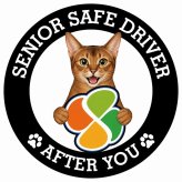 カーサイン 高齢者マーク SENIOR SAFE DRIVER アビシニアン ステッカー シール 直径13cm 肉球 日本製 車