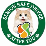 カーサイン 高齢者マーク SENIOR SAFE DRIVER ラガマフィン マグネット 強力 直径13cm 肉球 日本製 車 ステッカー