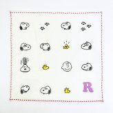 スヌーピー ミニタオル アイコン(R) イニシャル アイボリー ハンカチ SNOOPY