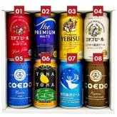  国産プレミアムビール 詰め合わせ 8種 8本セット プレミアムビール ＆ クラフトビール 飲み比べ 高級 ビール ビールセット 誕生日プレゼント 奉献 お供え 出産 お祝い 内祝い お返し 送料無料対象外地域有【包装済】