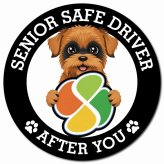 カーサイン 高齢者マーク SENIOR SAFE DRIVER ブリュッセルグリフォン マグネット 強力 直径13cm 肉球 日本製 車 ステッカー