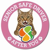カーサイン 高齢者マーク SENIOR SAFE DRIVER ピクシーボブ マグネット 強力 直径13cm 肉球 日本製 車 ステッカー