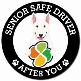 カーサイン 高齢者マーク SENIOR SAFE DRIVER ブルテリア マグネット 強力 直径13cm 肉球 日本製 車 ステッカー