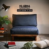 ソファ 座椅子 デニム 1人掛け 1台 単品 木製 無垢材 クッション おしゃれ カジュアル インダストリアル ナチュラル インテリア テイスト 家具 リビング リラックス ハワイ