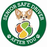 カーサイン 高齢者マーク SENIOR SAFE DRIVER チワズー マグネット 強力 直径13cm 肉球 日本製 車 ステッカー