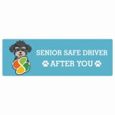 カーサイン 高齢者マーク SENIOR SAFE DRIVER シュナプー ステッカー シール 長方形 20x6.7cm 肉球 日本製 車
