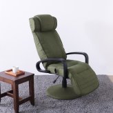 リクライニングチェア 高さ調節 回転式 リクライニング フットレスト付き グリーン・ダークブラウン W55xD74-139xH112-118cm座面高40-46cm パーソナルチェア リラックスチェア 一人掛け グリーン ダークブラウン おしゃれ 新生活