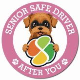 カーサイン 高齢者マーク SENIOR SAFE DRIVER ブリュッセルグリフォン マグネット 強力 直径13cm 肉球 日本製 車 ステッカー