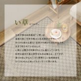 夏ラグ 夏用カーペット い草カーペット 裏貼り 若月 約382×382cm 本間 8畳 8帖 敷き詰め 柄上敷き 花ござ い草ラグ 和モダン 市松模様