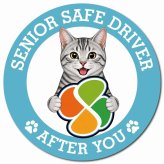 カーサイン 高齢者マーク SENIOR SAFE DRIVER サバトラ マグネット 強力 直径13cm 肉球 日本製 車 ステッカー