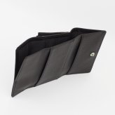 モンテスピガ　monte SPIGA　三つ折り財布　コンパクト財布　MOSMSP501DBR　ダークブラウン　濃茶　シュリンクレザー　牛革　トライフォード ウォレット