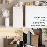 ゴミ箱 ダストボックス デザイン プッシュ式 キャスター 木製 キッチンペール ごみ箱 おしゃれ スリム ペダル キッチン カウンター 省スペース 扉付き ウッド ブラウン ナチュラル に見えない 隠し