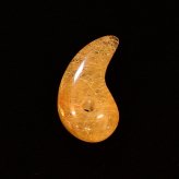 天然石 勾玉ゴールドルチル 約1.3g あたたかな黄金色 仕事運 成功 お守り GHM55 スエードコードor交換用ゴム付＆巾着付 財運 石 京海堂