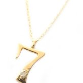 ナンバー ネックレス ダイヤモンド 0.01ct K18 ゴールド 数字 7 ペンダント 18金 ダイヤネックレス シンプル レディース メンズ ユニセックス 華奢 ゴールドネックレス ラッキーナンバー お守り ジュエリー