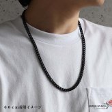 純チタン製 軽い ネックレスチェーン フィガロ喜平ネックレス ブラック つけっぱなし 幅7mm 丁度いい太さ かっこいい クール シンプル 大人 厚みあり メンズ 男性 金属アレルギー対応