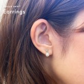 ［pearl304］5.5mm - 6mm リボン ピアス ホワイトピンク あこや真珠 天草 熊本 日本産
