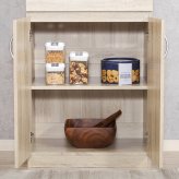 ハイキッチンキャビネット 180*60 オーク オーク・オークホワイト 2色展開 キッチン収納 食器棚 レンジ台 省スペース おしゃれ シンプル 新生活 家具 インテリア 不二貿易