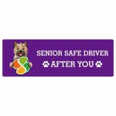 カーサイン 高齢者マーク SENIOR SAFE DRIVER ケアーンテリア ステッカー シール 長方形 20x6.7cm 肉球 日本製 車