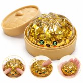SNSでバズり中！新作 スクイーズ 金色肉まん 肉まん もちもち ぷにぷに キラキラ ゴールド 蒸籠付き SNSで話題 SNS映え 動画映え 感触玩具 ストレス解消 癒しグッズ おもしろ雑貨 子供 大人 プレゼント